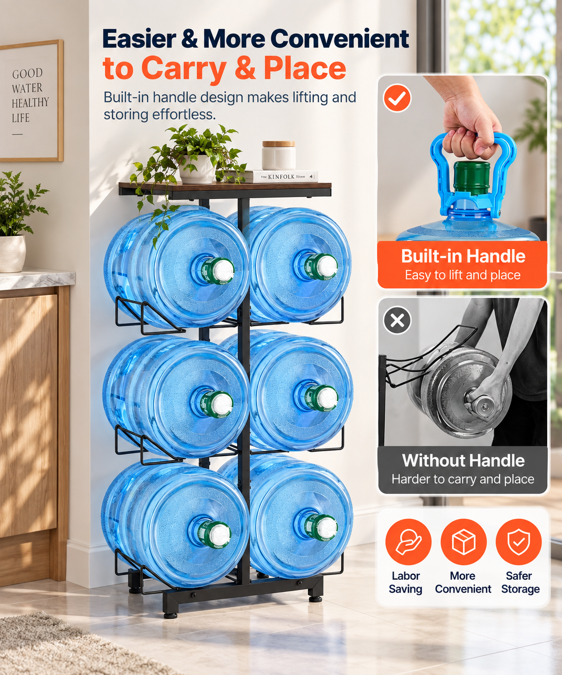 4-Tier Double Row Water Jug Rack