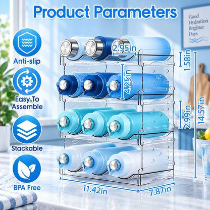 4-Tier Stackable Water Bottle Organizer