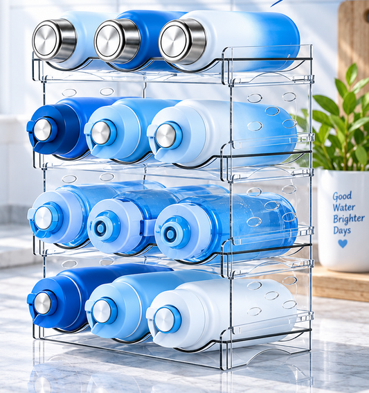 4-Tier Stackable Water Bottle Organizer