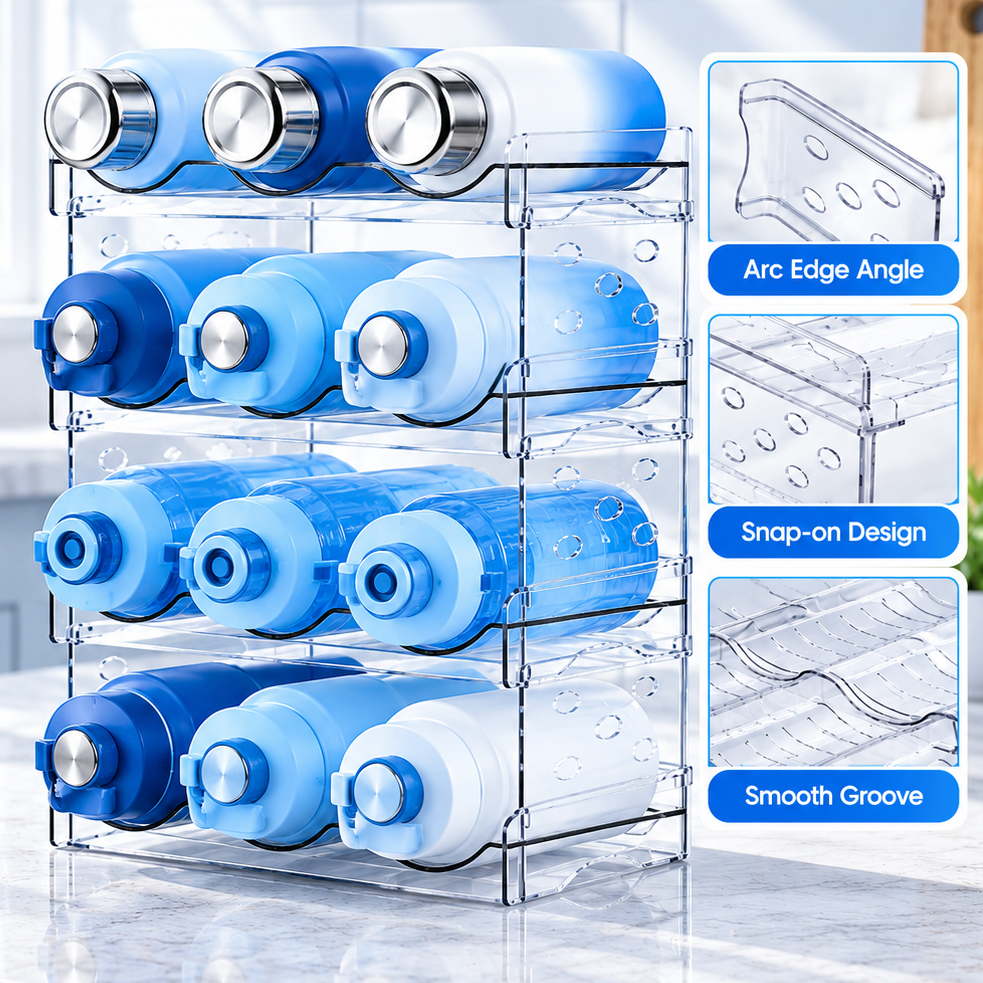 4-Tier Stackable Water Bottle Organizer