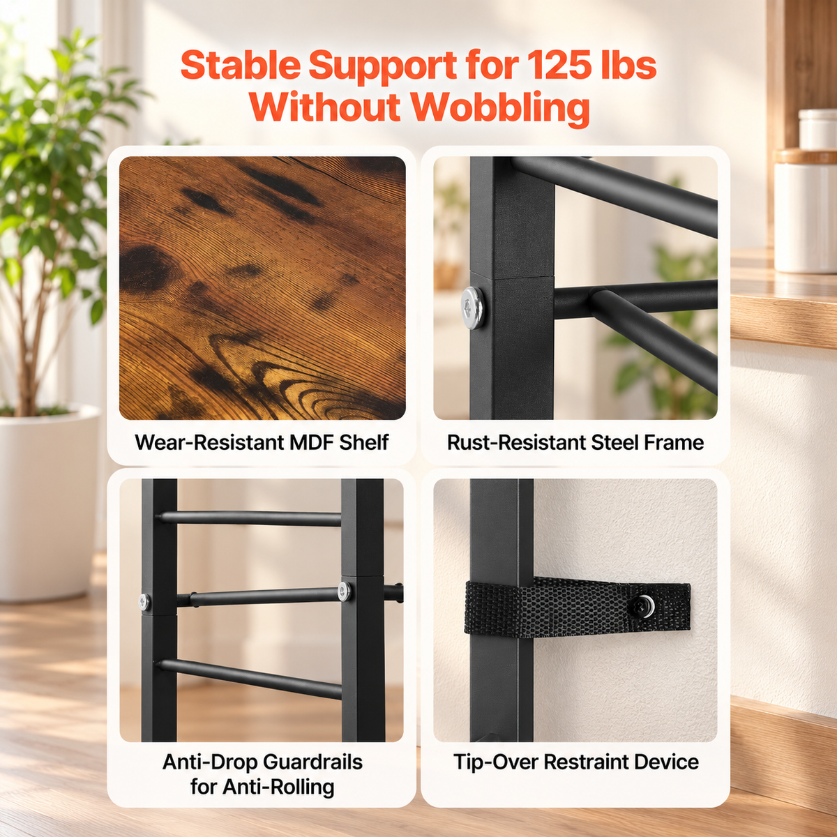 4-Tier Water Jug Rack with Shelf - 2 Pcs