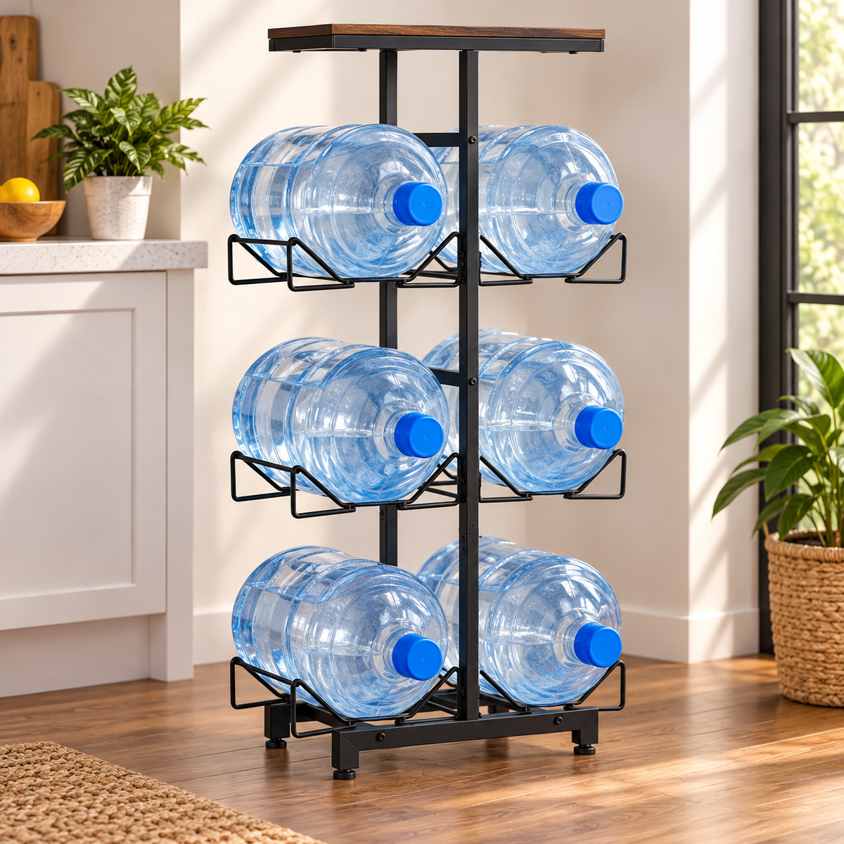 4-Tier Double Row Water Jug Rack