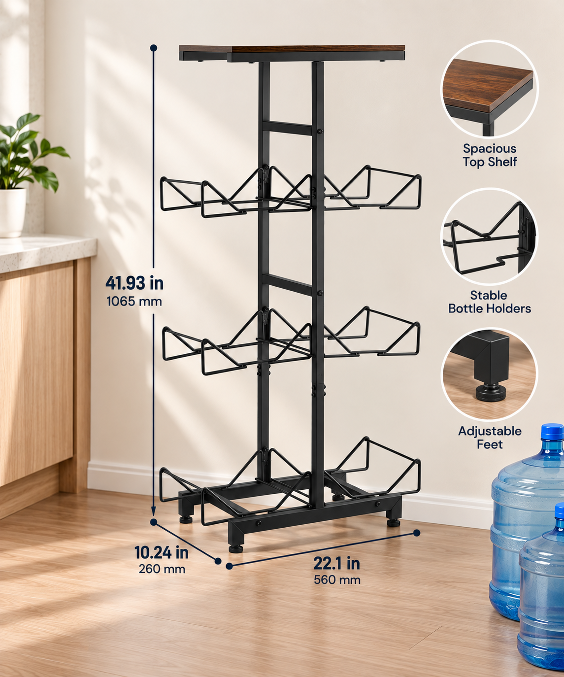 4-Tier Double Row Water Jug Rack