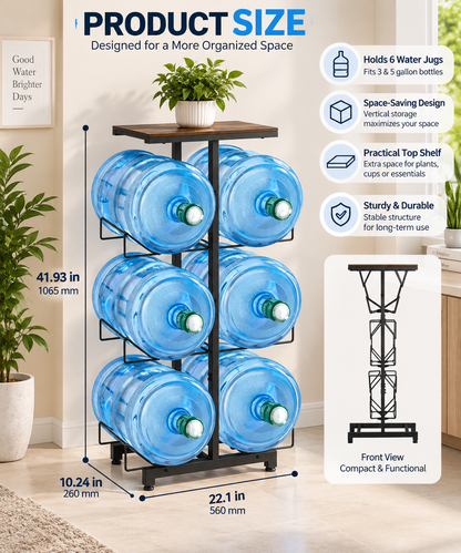 4-Tier Double Row Water Jug Rack