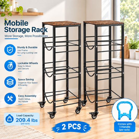 4-Tier Water Jug Rack with Shelf - 2 Pcs