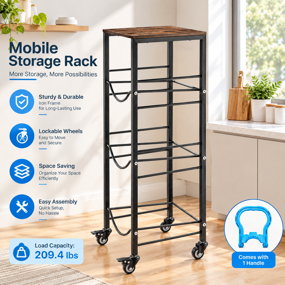 4-Tier Water Jug Rack with Shelf - 2 Pcs