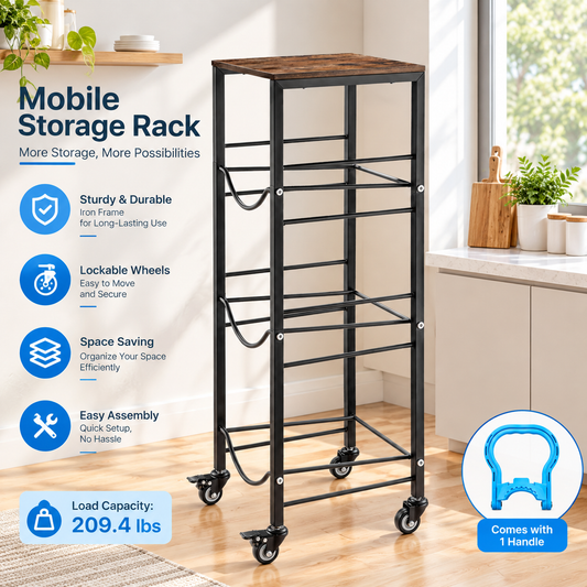 4-Tier Water Jug Rack with Shelf - 2 Pcs