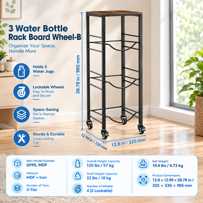 4-Tier Water Jug Rack with Shelf - 2 Pcs